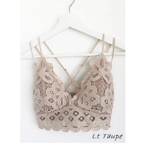 Light Taupe lace Bralette size XL nwt